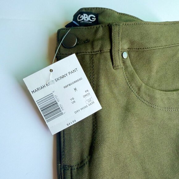 NWT GBG Guess Deep Olive Green Knit Skinny Pants Medium $45 - Picture 4 of 5